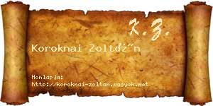Koroknai Zoltán névjegykártya
